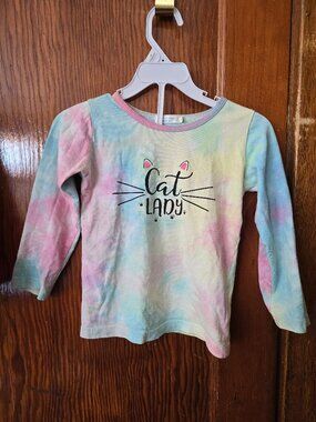 Cat Lady Tie Dye Shirt Size 110